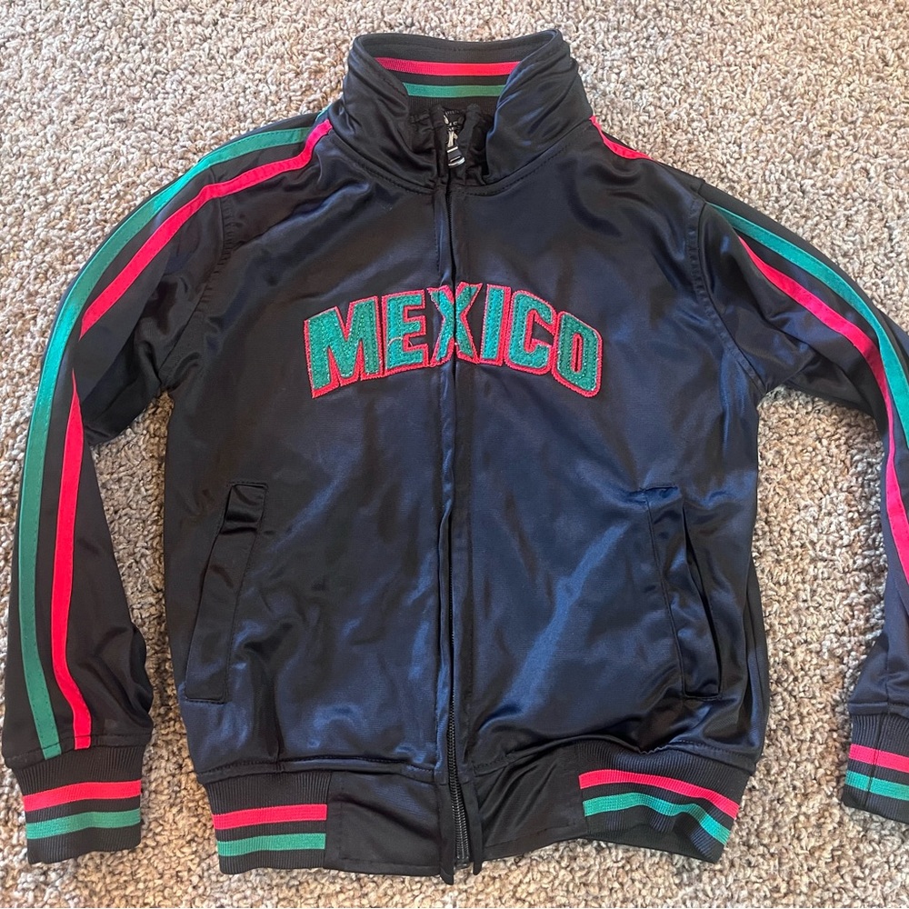 Youth Black Mexico National Soccer Team Track Jacket Size 6